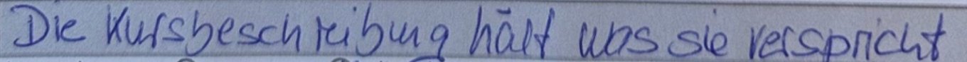 Handschriftliche Rückmeldung von Marianna